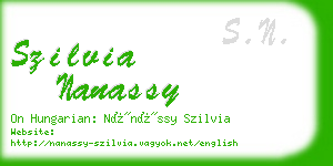 szilvia nanassy business card